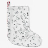 Petite Chaussette De Noël réserve de doodle de noël mignon (Devant)