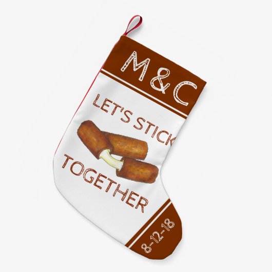 Petite Chaussette De Noël Restons ensemble Mozzarella Fromage Couples (Devant (Accrochage))