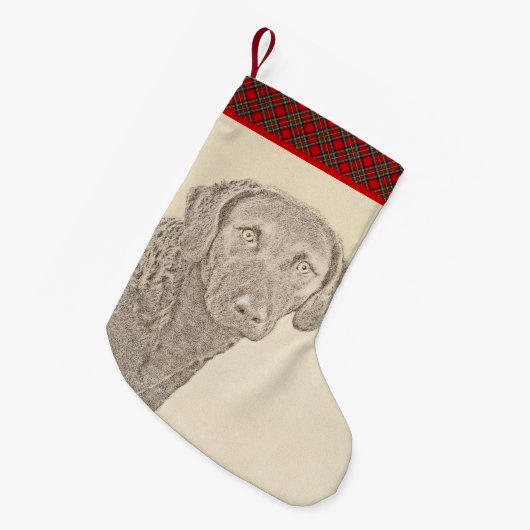 Petite Chaussette De Noël Retriever de Chesapeake Bay Peinture originale de (Devant (Accrochage))