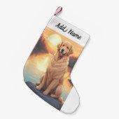 Petite Chaussette De Noël Retriever doré Chien (Devant (Accrochage))