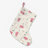 Petite Chaussette De Noël Rétro bas rose atomique de Noël de motif (Devant (Accrochage))