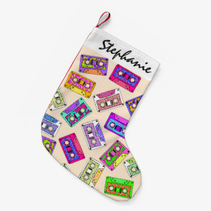 Petite Chaussette De Noël Rétro enregistreurs à cassettes modelés des années
