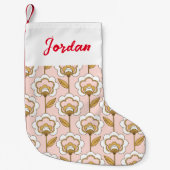 Petite Chaussette De Noël Retro Garden Pink Floral Pattern (Devant)