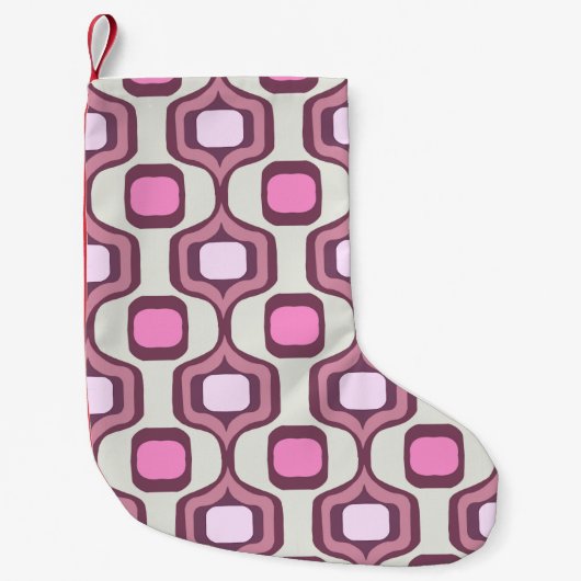 Petite Chaussette De Noël Retro Hand Drawn Geometric Square Pattern Minimal (Devant)