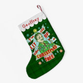 Petite Chaussette De Noël Rétro Lit potable d'homme d'humour de Noël drôle (Dos (Accrochage))