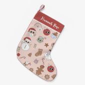 Petite Chaussette De Noël Rétro Pink Père Noël Noël Stocker (Devant (Accrochage))