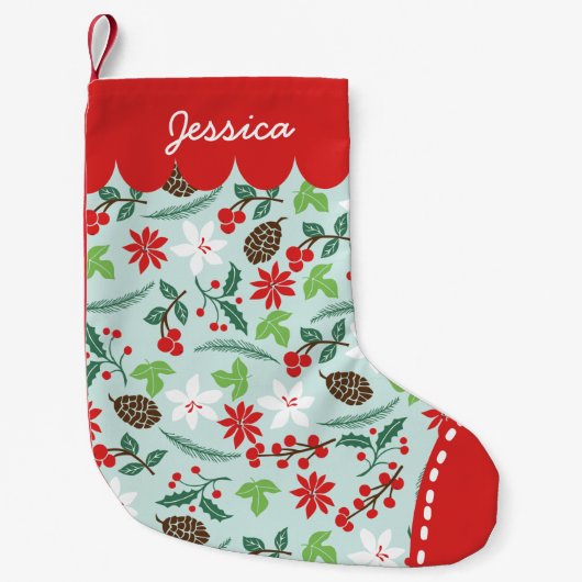 Petite Chaussette De Noël Rétros vacances chics modernes de motif (Devant)