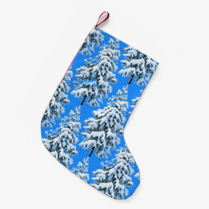 Petite Chaussette De Noël Rêves d'Arbre Glacé Forêt enneigée