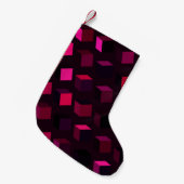 Petite Chaussette De Noël Rhombus rose foncé : Décor Abstrait rayonnant (Devant (Accrochage))