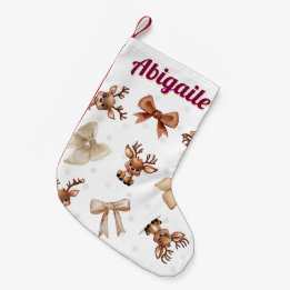 Petite Chaussette De Noël Rinder personnalisé avec coquette de vaches
