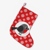 Petite Chaussette De Noël Robin Snowflakes Rouge (Devant (Accrochage))