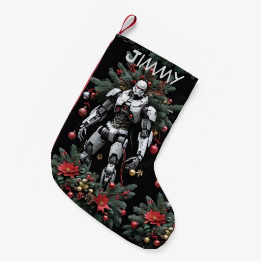 Petite Chaussette De Noël Robot de Noël Mech (Devant (Accrochage))