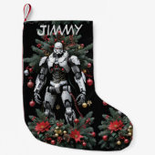 Petite Chaussette De Noël Robot de Noël Mech (Devant)