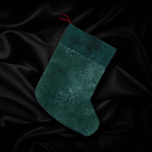 Petite Chaussette De Noël Romance Turquoise de minuit Dark Satiny Grunge D