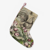 Petite Chaussette De Noël Rooster Garden Flower Papillon Art (Devant (Accrochage))