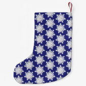 Petite Chaussette De Noël Rosace bleue et flocon de neige (Dos)