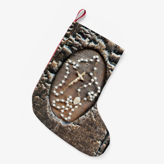 Petite Chaussette De Noël Rosaire (Devant (Accrochage))