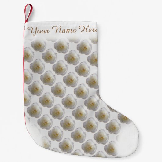 Petite Chaussette De Noël Rose blanche Stocking Rose Noël Stocking Custom (Devant)