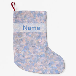 Petite Chaussette De Noël Rose clair et bleu bébé