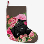 Petite Chaussette De Noël Rose Floral D20 Tabletop Dice RPG (Devant)