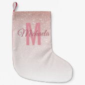 Petite Chaussette De Noël Rose moderne Parties scintillant or  rose Ombre Mo (Devant)