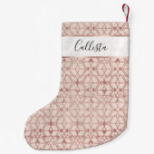 Petite Chaussette De Noël Rose Rose Parties scintillant or Triangle Tribal G (Dos)