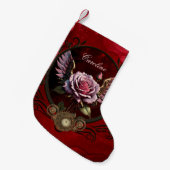 Petite Chaussette De Noël Rose Steampunk (Devant (Accrochage))
