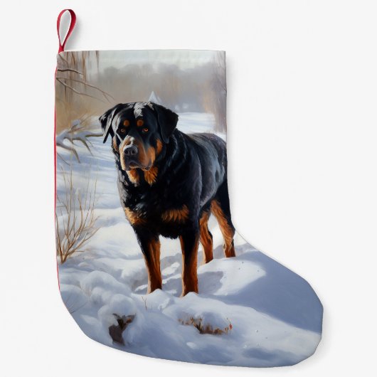 Petite Chaussette De Noël Rottweiler Laisser neiger Noël (Devant)
