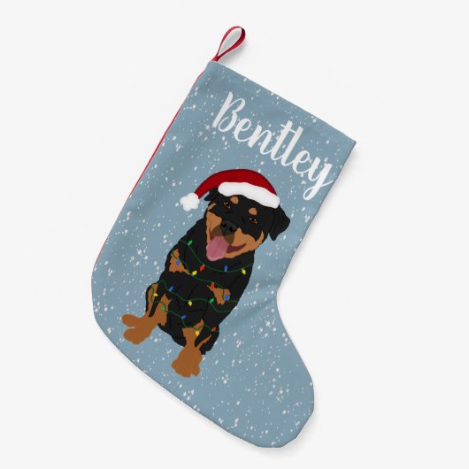 Petite Chaussette De Noël Rottweiler personnalisé (Devant (Accrochage))