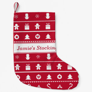 Petite Chaussette De Noël Rouge blanc laide Sweat de Noël Icons Motif
