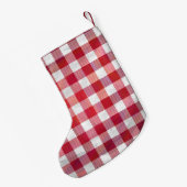 Petite Chaussette De Noël Rouge et blanc À damiers plaid (Dos (Accrochage))
