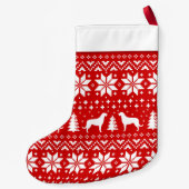 Petite Chaussette De Noël Rouge et blanc de motif de silhouettes de (Dos)