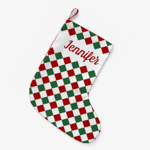 Petite Chaussette De Noël Rouge Festif Vérifié Vert Joyeux Noël 