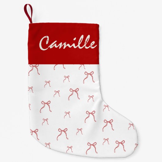 Petite Chaussette De Noël Rouge-noeud (Devant)