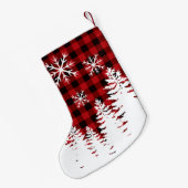 Petite Chaussette De Noël Rouge rustique, plaid de buffle noir (Dos (Accrochage))