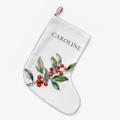 Petite Chaussette De Noël Rouge Vert Élégant Noël Botanique Réversible (Devant (Accrochage))