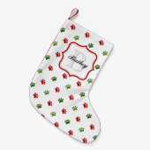 Petite Chaussette De Noël Rouge vert Nom personnalisé de l'animal de compagn (Devant (Accrochage))