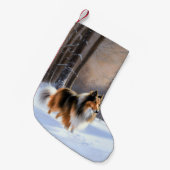 Petite Chaussette De Noël Rough Collie Laisser Neige Noël (Devant (Accrochage))