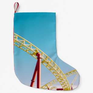 Petite Chaussette De Noël Rouleau jaune et rouge dessous de verre sous ciel