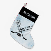 Petite Chaussette De Noël Roulement de Noël pour le hockey sur glace - Bleu  (Devant (Accrochage))