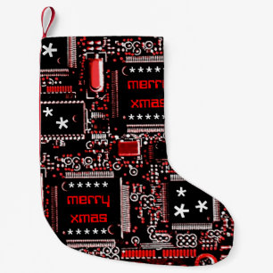 Petite Chaussette De Noël Roulement du circuit rouge 2 "Joyeux Noël"