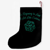 Petite Chaussette De Noël RPG Critmas | Teal Green Tabletop Roleplayer Dice (Dos)