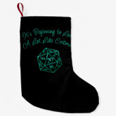 Petite Chaussette De Noël RPG Critmas | Teal Green Tabletop Roleplayer Dice (Devant)