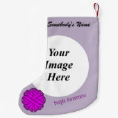 Petite Chaussette De Noël Ruban à fleurs violettes Modèle par Kenneth Yoncic (Dos)