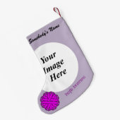 Petite Chaussette De Noël Ruban à fleurs violettes Modèle par Kenneth Yoncic (Dos (Accrochage))