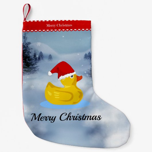 Petite Chaussette De Noël Rubber Ducky Christmas Greetings (Devant)
