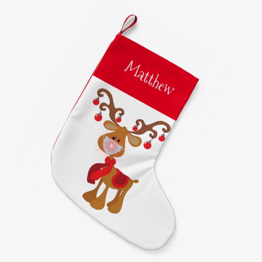 Petite Chaussette De Noël Rudolph Reindeer avec masque visage 2020 (Devant (Accrochage))