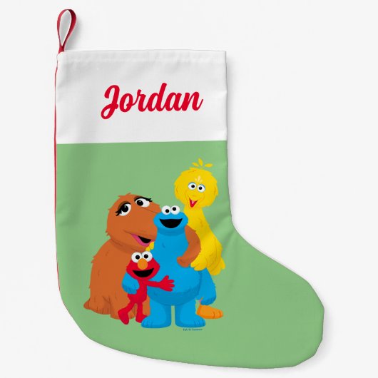 Petite Chaussette De Noël Rue Sésame | Groupe Hug | Ajouter Votre Nom (Devant)