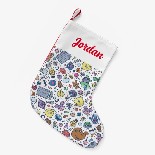 Petite Chaussette De Noël Rue Sésame | Sesame Pals DoodMotif (Devant (Accrochage))
