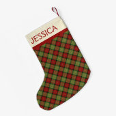 Petite Chaussette De Noël Rustique Noël Plaid Motif personnalisé (Dos (Accrochage))